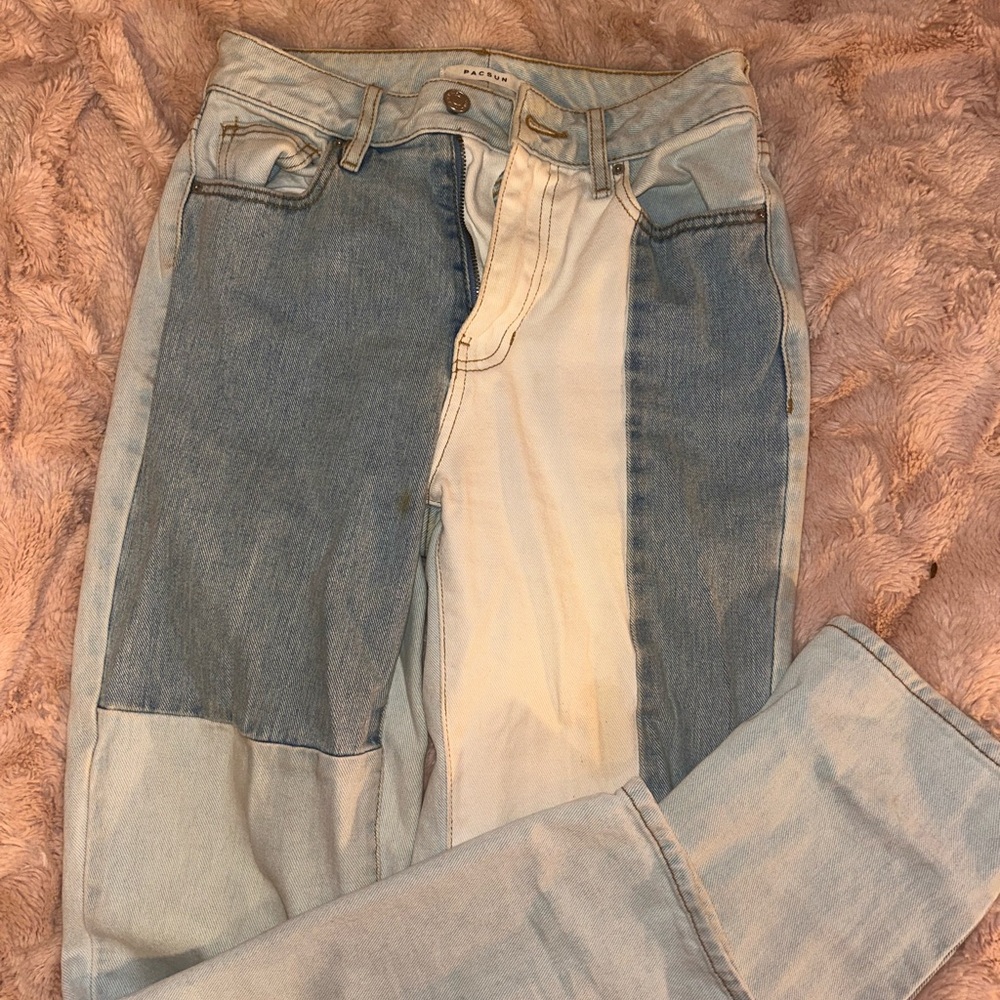Two-Tone Denim Jeans